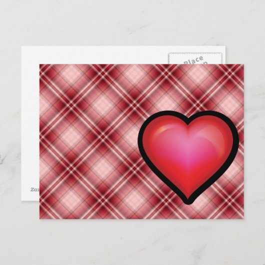 Carte Postale Coeur rouge (Devant / Derrière)