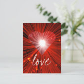 Carte postale Coeur rouge 'Amour' (Debout devant)