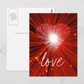 Carte postale Coeur rouge 'Amour' (Devant / Derrière)
