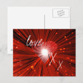 Carte postale Coeur rouge 'amour & baisers' (Devant / Derrière)