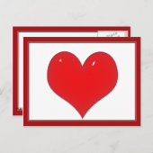 Carte Postale Coeur rouge brillant (Devant / Derrière)
