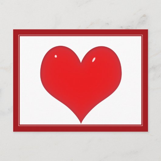 Carte Postale Coeur rouge brillant (Devant)