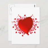Carte Postale Coeur rouge brillant (Devant / Derrière)