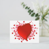 Carte Postale Coeur rouge brillant (Debout devant)