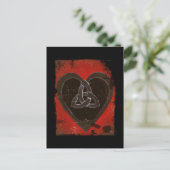 Carte Postale Coeur rouge celte profond (Debout devant)