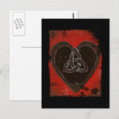 Carte Postale Coeur rouge celte profond (Devant / Derrière)