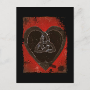 Carte Postale Coeur rouge celte profond