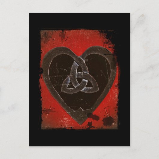 Carte Postale Coeur rouge celte profond (Devant)