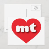 Carte Postale Coeur rouge du Montana - J'aime mt (Devant / Derrière)