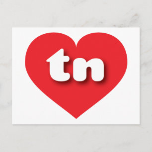 Carte Postale Coeur rouge du Tennessee - J'aime le tn