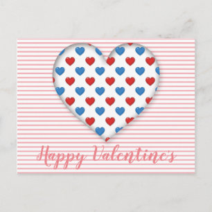 Carte Postale Coeur rouge et bleu
