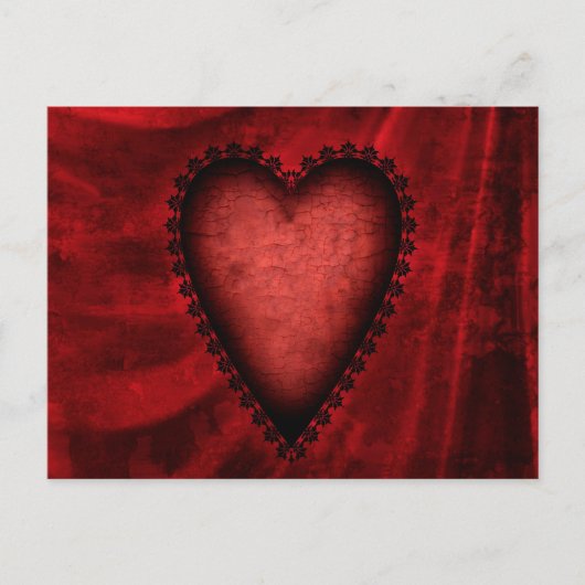Carte Postale Coeur rouge gothique (Devant)
