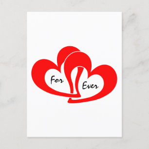 Carte Postale Cœur rouge pour toujours Saint-Valentin personnali