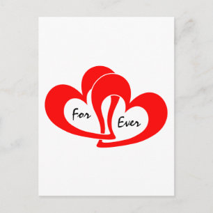 Carte Postale Cœur rouge pour toujours Saint-Valentin personnali