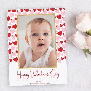 Carte Postale Coeur rouge rose mignon Speckled Saint Valentin Ph