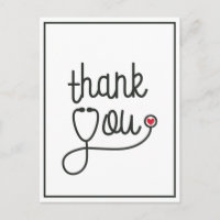 Coeur rouge Stethoscope Infirmière Merci