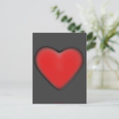 Carte Postale Coeur rouge sur gris (Debout devant)