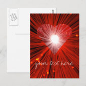 Carte postale Coeur rouge 'Ton texte' (Devant / Derrière)