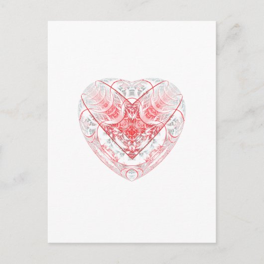 Carte Postale Coeur saignant blanc (Devant)