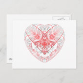 Carte Postale Coeur saignant blanc (Devant / Derrière)