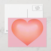 Carte Postale Coeur saumon (Devant / Derrière)