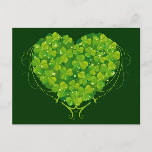 Carte Postale Coeur shamrock (Devant)