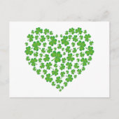 Carte Postale Coeur Shamrock vert (Devant)