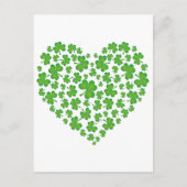 Carte Postale Coeur Shamrock vert (Devant)