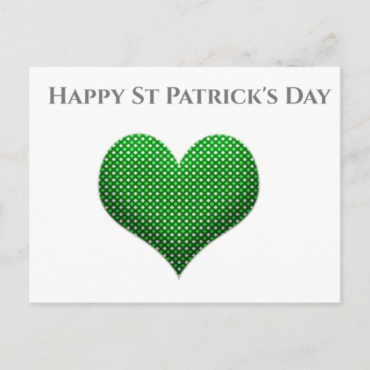 Carte postale Coeur Shamrock vert de la Saint Patr (Devant)