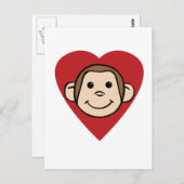 Carte Postale Coeur singe (Devant / Derrière)