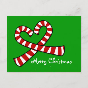 Carte postale Coeur Sucre de canne de Noël