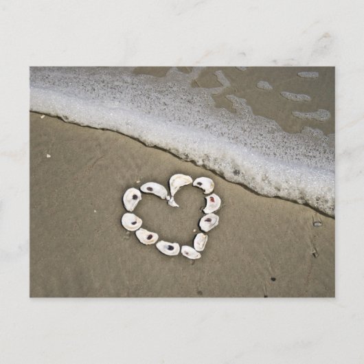 Carte Postale Coeur sur la plage (Devant)