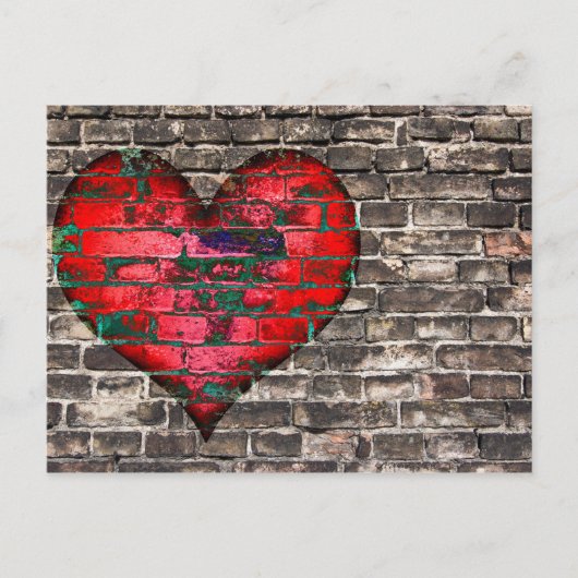 Carte Postale Coeur Sur Le Mur (Devant)