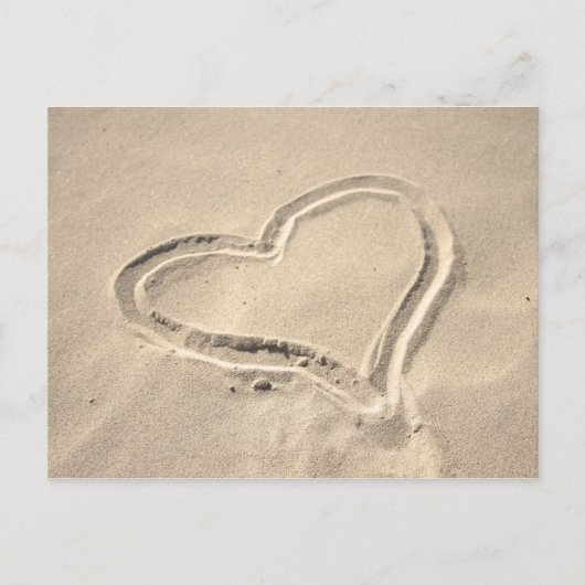 Carte Postale Coeur sur sable (Devant)