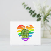 Carte Postale Coeur tortue et arc-en-ciel (Debout devant)