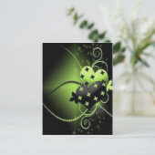 Carte Postale coeur vert (Debout devant)