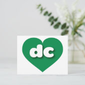 Carte Postale coeur vert dc - J'aime dc (Debout devant)