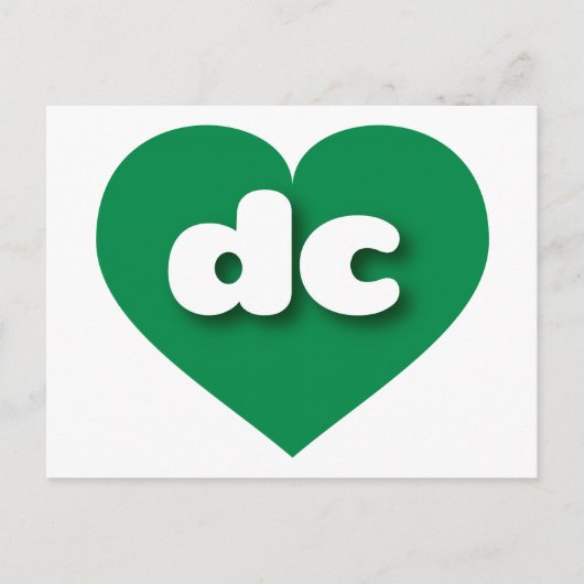 Carte Postale coeur vert dc - J'aime dc (Devant)