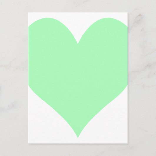 Carte Postale Coeur vert Mint (Devant)