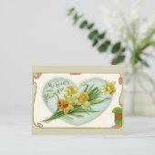 Carte postale Coeur vintage et jonquilles Saint-Va (Debout devant)