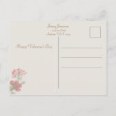 Carte Postale Coeur vintage et oeillets Valentine (Dos)