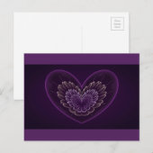 Carte Postale Coeur violet fractal (Devant / Derrière)