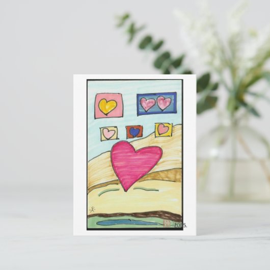 Carte Postale Cœurs, (Debout devant)