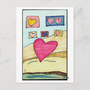 Carte Postale Cœurs,