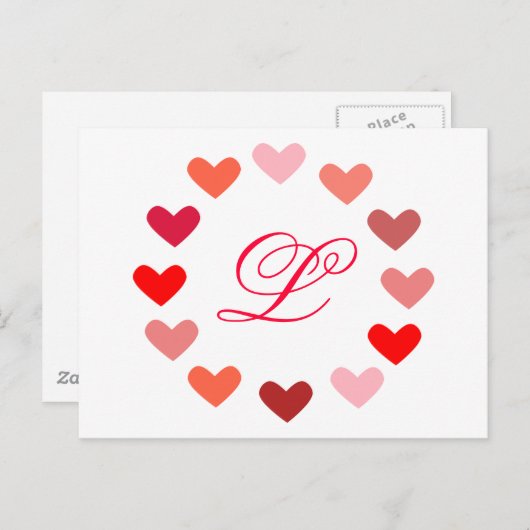 Carte Postale Cœurs (Devant / Derrière)