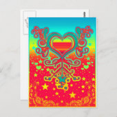 Carte Postale cœurs (Devant / Derrière)