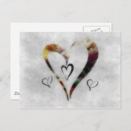 Carte Postale Coeurs (Devant / Derrière)