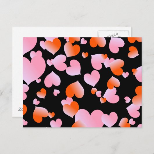 Carte Postale Cœurs (Devant / Derrière)