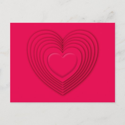 Carte Postale Cœurs 3D stratifiés - rouge rosé (Devant)