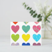 Carte Postale Coeurs à motifs (Debout devant)